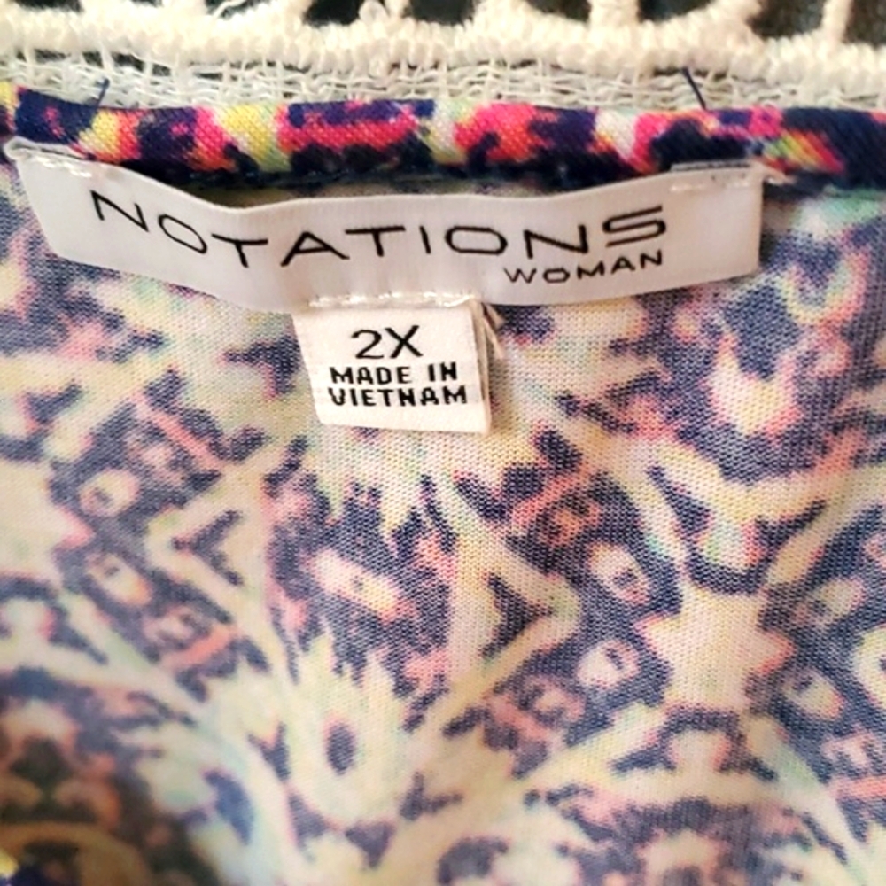 Notations Three Tierd Sleeveless Top 2X - Picture 4 of 5
